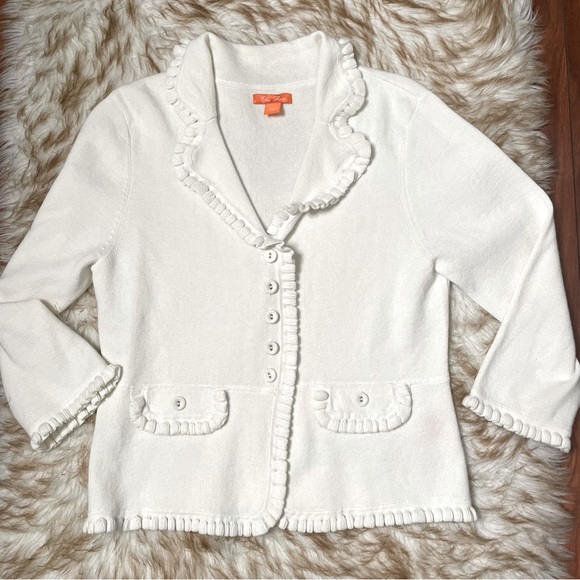 Ella Rose linen blend knit cardigan. Runs small - Picture 3 of 8